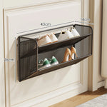 Shoe Rack Wall-Mounted Fold-Down Ventilated Metal Mesh