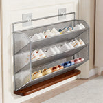 Shoe Rack Wall-Mounted Fold-Down Ventilated Steel Mesh