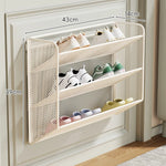 Shoe Rack Wall-Mounted Fold-Down Ventilated Steel Mesh