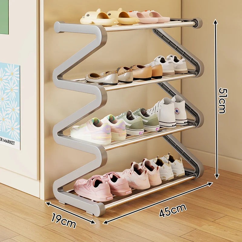 Shoe Rack Zigzag Multi-Tier Compact Space-Saving Storage