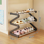Shoe Rack Zigzag Multi-Tier Compact Space-Saving Storage