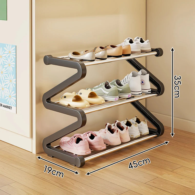 Shoe Rack Zigzag Multi-Tier Compact Space-Saving Storage