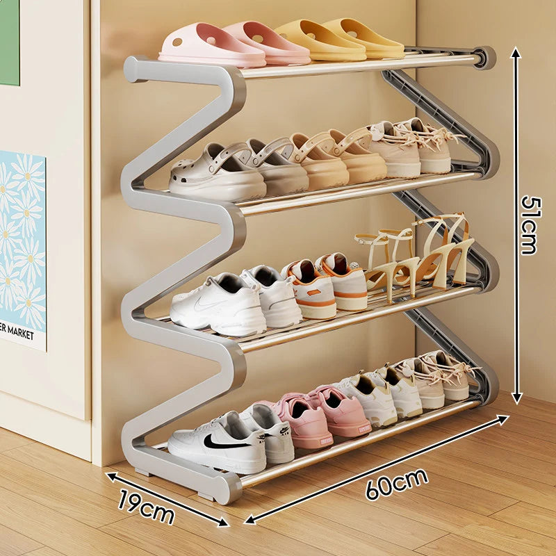 Shoe Rack Zigzag Multi-Tier Compact Space-Saving Storage