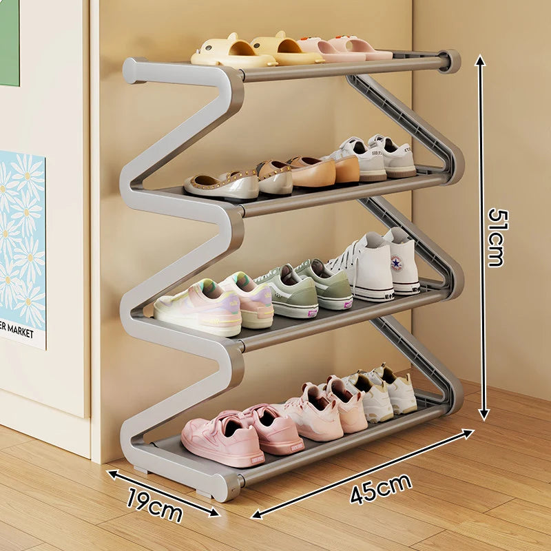 Shoe Rack Zigzag Multi-Tier Compact Space-Saving Storage