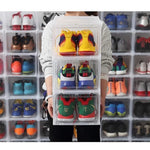 Shoe Storage Box Clear Drop-Front Stackable