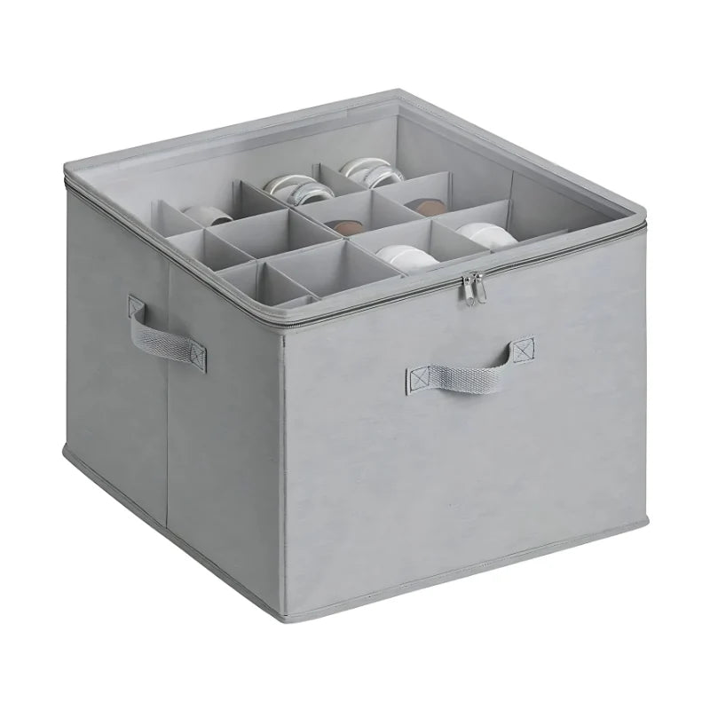 Shoe Storage Box Clear Lid Adjustable Compartments 16-Pair Capacity
