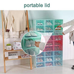 Shoe Storage Box Clear Stackable 120° Folding Door