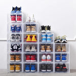 Shoe Storage Box Clear Stackable 120° Folding Door