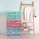 Shoe Storage Box Clear Stackable 120° Folding Door