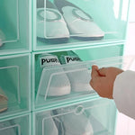 Shoe Storage Box Clear Stackable 120° Folding Door