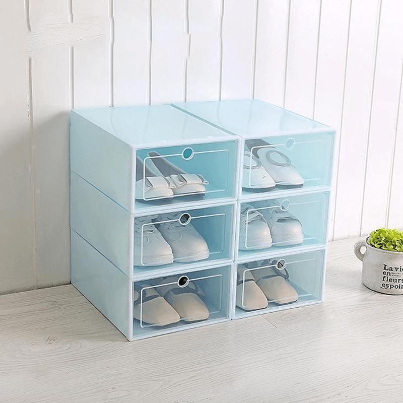Shoe Storage Box Clear Stackable 120° Folding Door