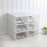 Shoe Storage Box Drop-Front Stackable Clear