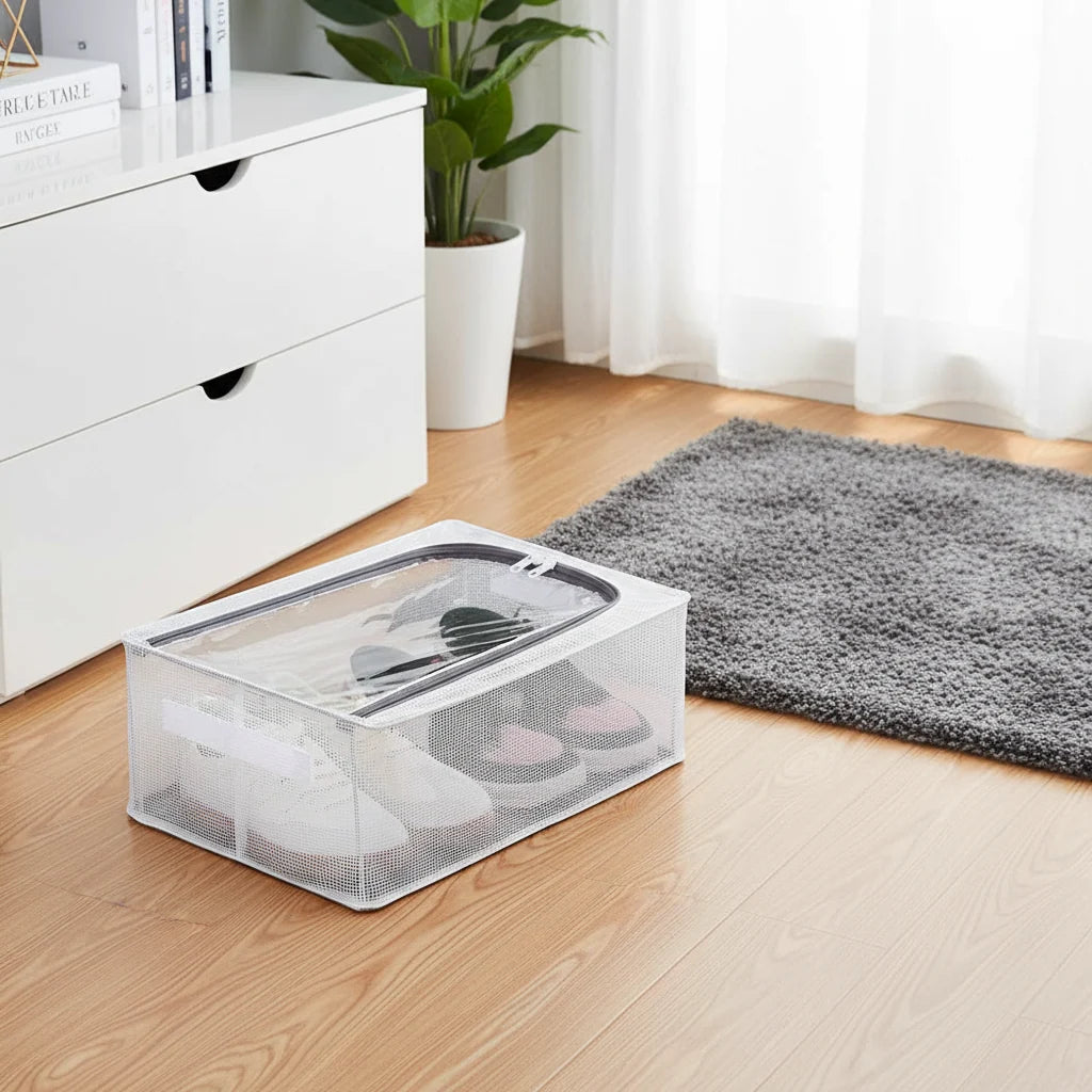 Shoe Storage Organizer Clear Stackable Foldable