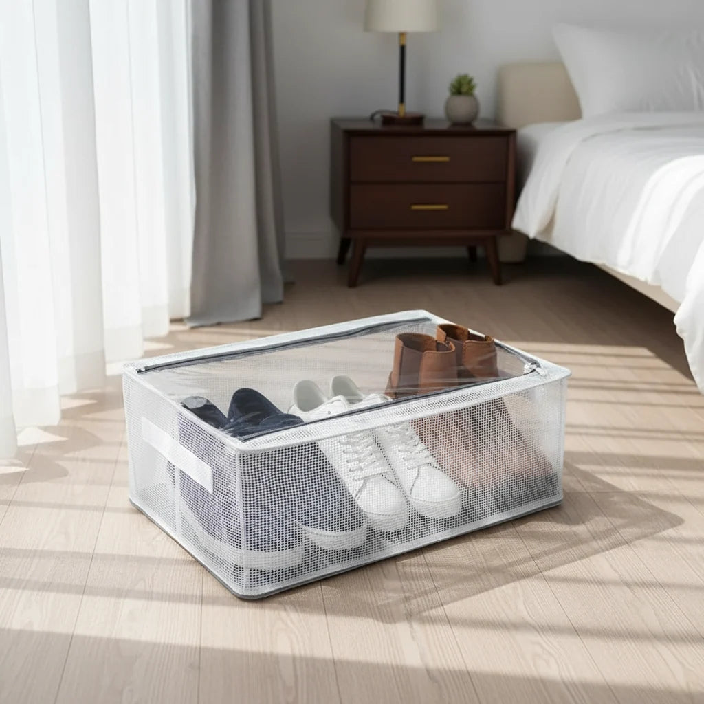 Shoe Storage Organizer Clear Stackable Foldable