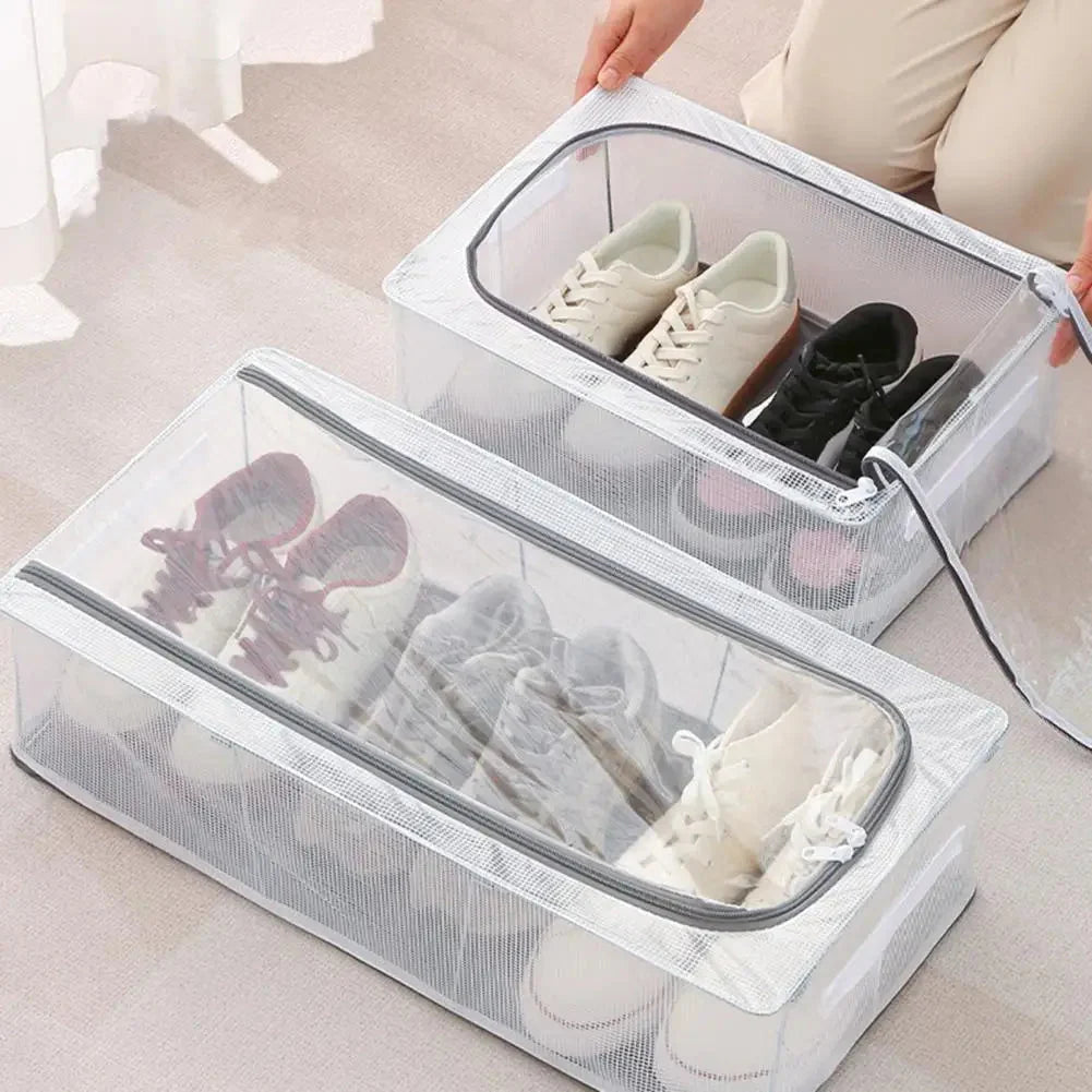 Shoe Storage Organizer Clear Stackable Foldable