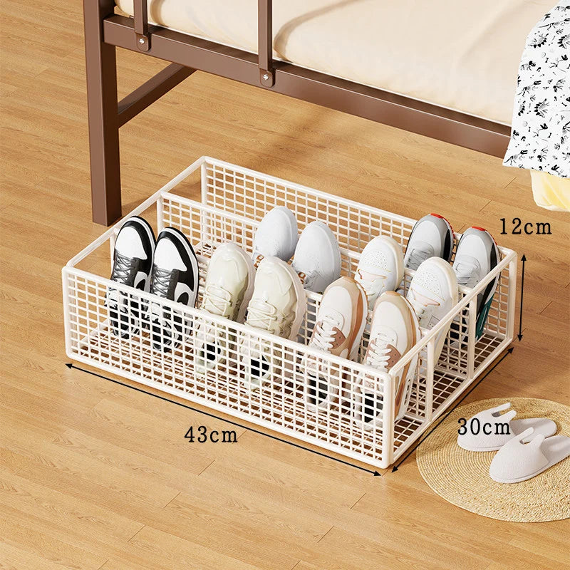 Shoe Storage Organizer Under-Bed Ventilated Mesh Divided Compartments