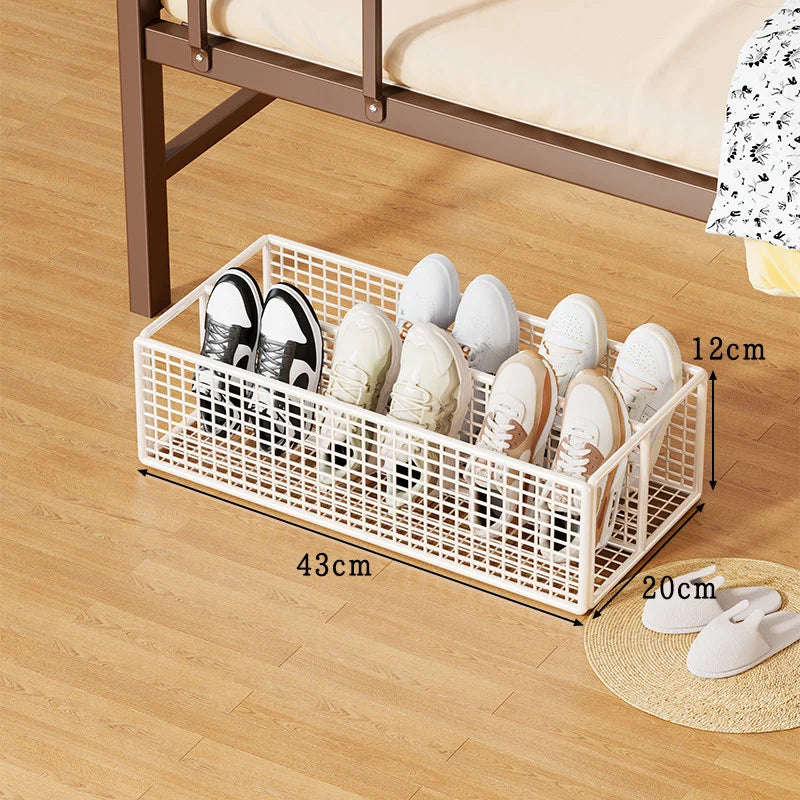 Shoe Storage Organizer Under-Bed Ventilated Mesh Divided Compartments
