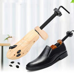 Shoe Stretcher Dual-Dial Length & Width Natural Wood