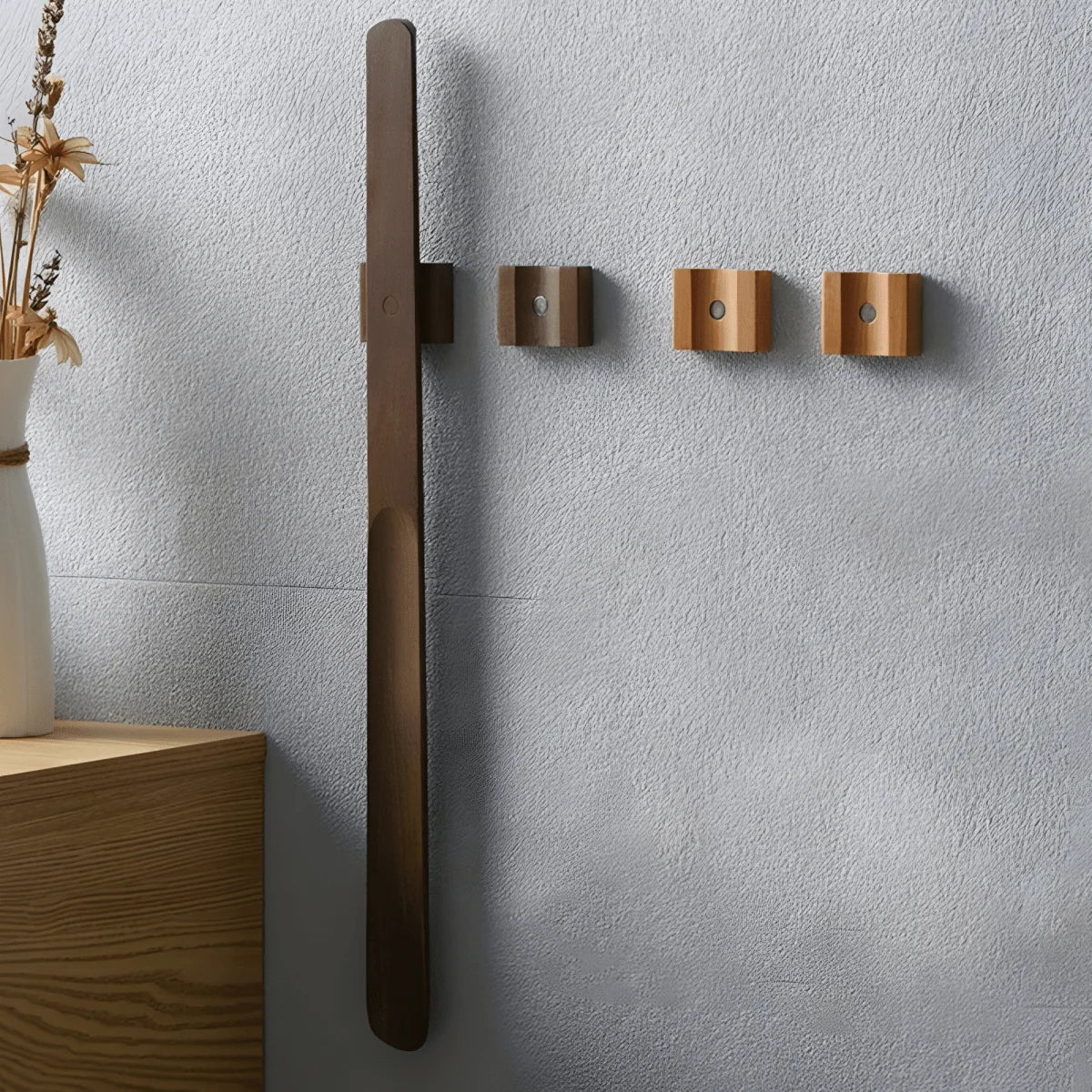 Shoehorn Solid Walnut Wood Extra-Long with Integrated Magnet