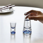 Shot Glass Set Lead-Free Mountain Design With Pourer
