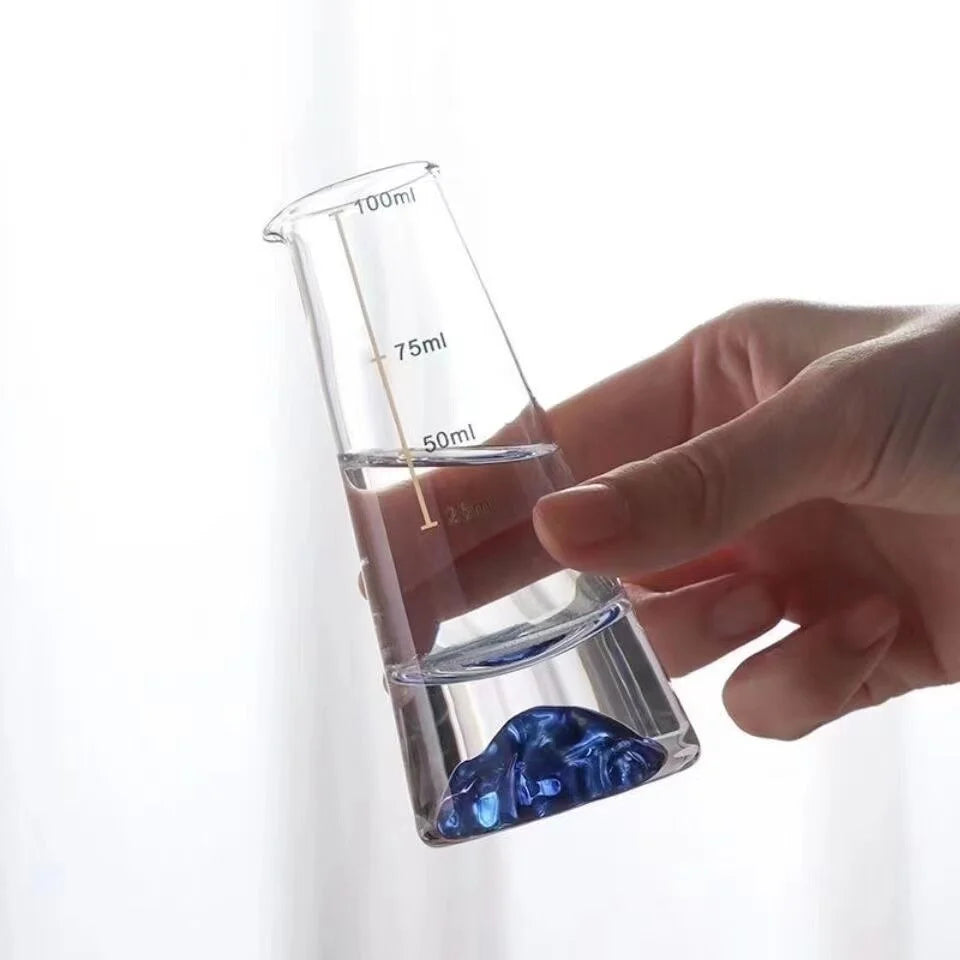 Shot Glass Set Lead-Free Mountain Design With Pourer