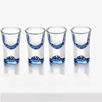 Shot Glass Set Lead-Free Mountain Design With Pourer