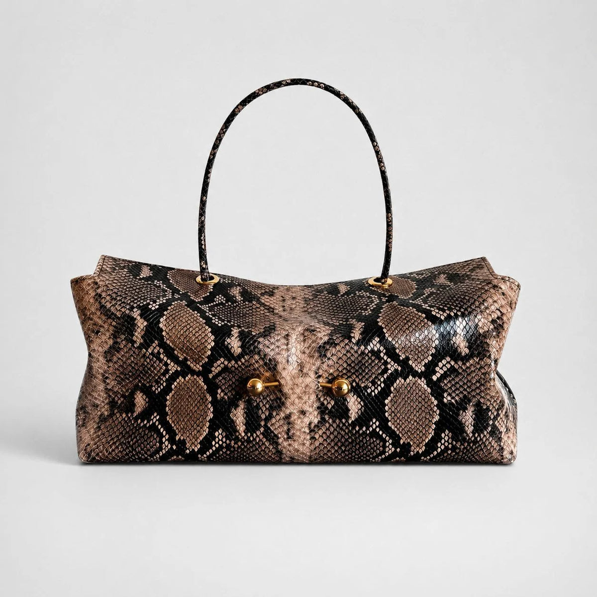 Shoulder Bag Crocodile-Texture Vegan Leather Spacious Interior