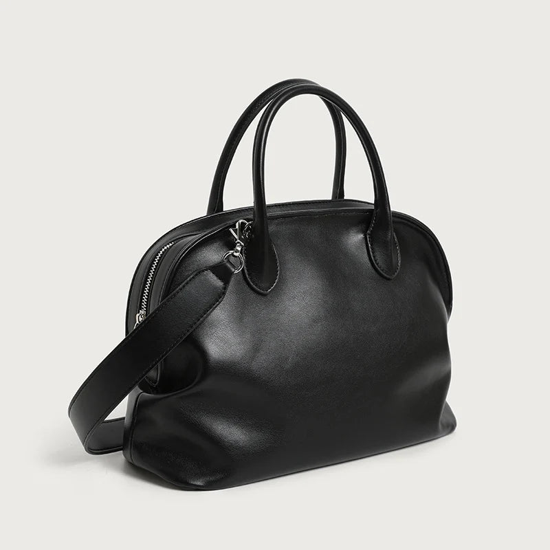 Shoulder Bag Leather Adjustable Strap Double Handles