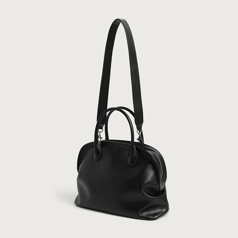 Shoulder Bag Leather Adjustable Strap Double Handles
