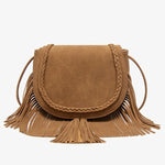 Shoulder Bag Suede Braided Fringe Lightweight