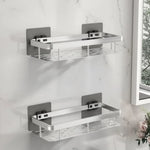 Shower Caddy No-Drill Adhesive Mount Stainless Steel Rust-Resistant Drainage Slats