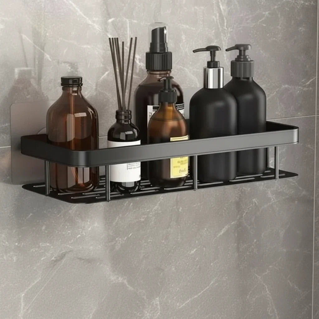 Shower Caddy No-Drill Adhesive Mount Stainless Steel Rust-Resistant Drainage Slats