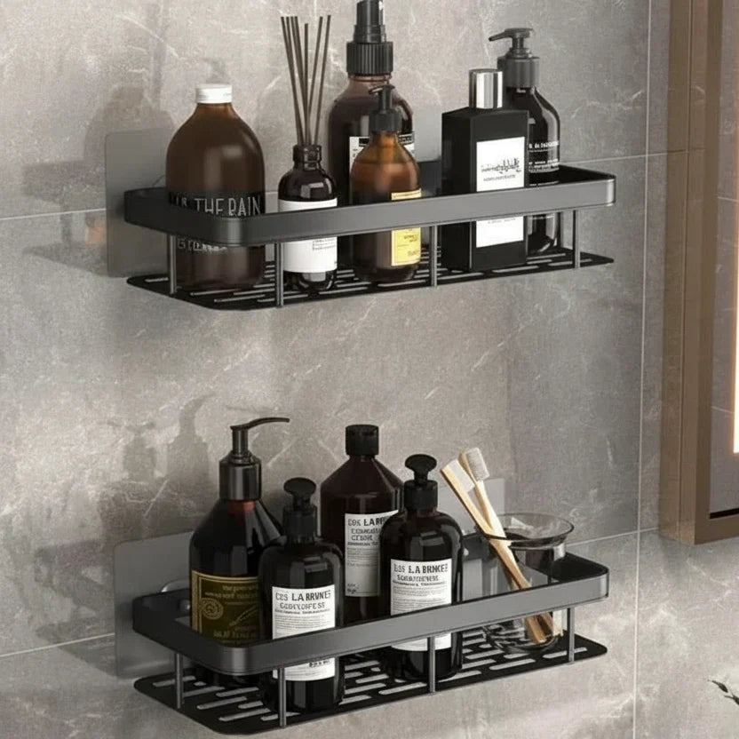 Shower Caddy No-Drill Adhesive Mount Stainless Steel Rust-Resistant Drainage Slats