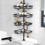 Shower Caddy Telescopic 4 Adjustable Shelves Space-Saving
