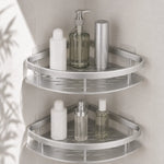 Shower Corner Shelf Aluminum No-Drill Open Drainage