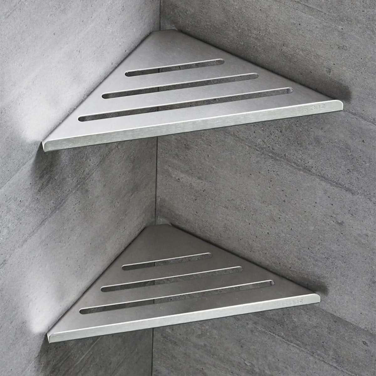 Shower Corner Shelf Stainless Steel Quick-Drain Wall-Mounted Storage