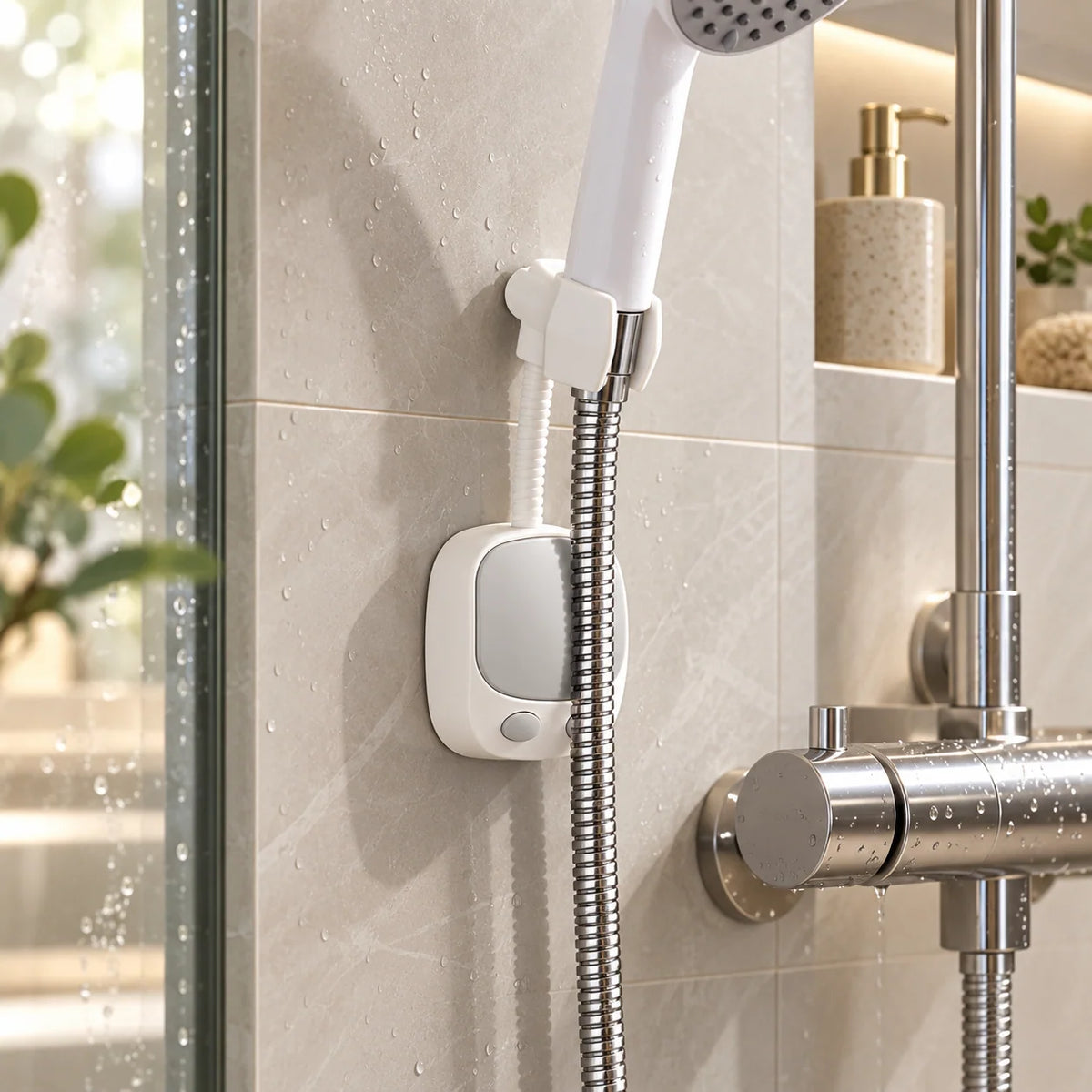 Shower Head Holder 360° Adjustable Adhesive Wall Mount