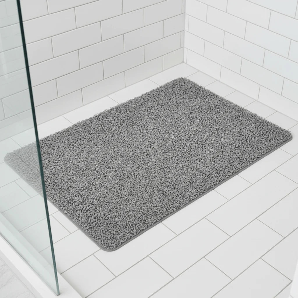 Shower Mat Textured Non-Slip Quick-Drying PVC