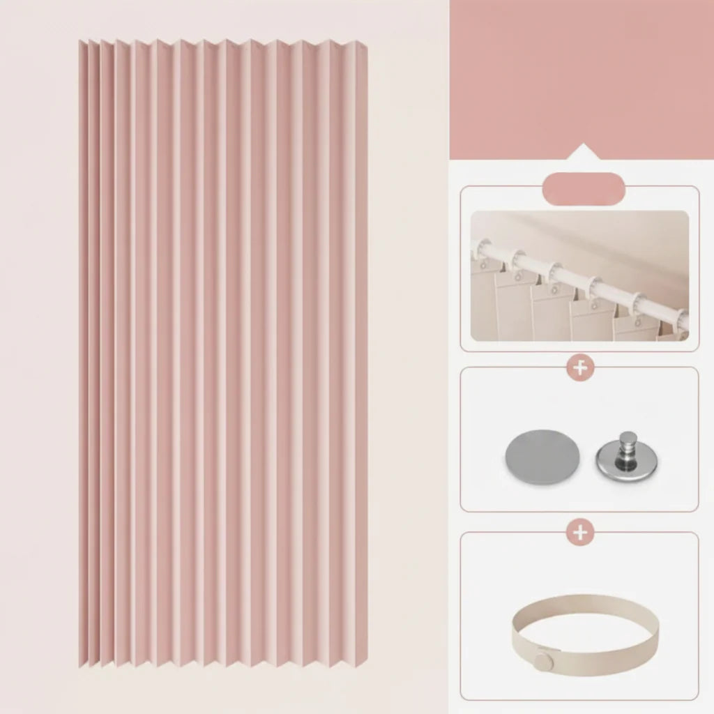 Shower Screen Accordion Fold Waterproof PVC Magnetic Closure