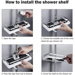 Shower Shelf Adjustable Height No-Drill Rust-Proof