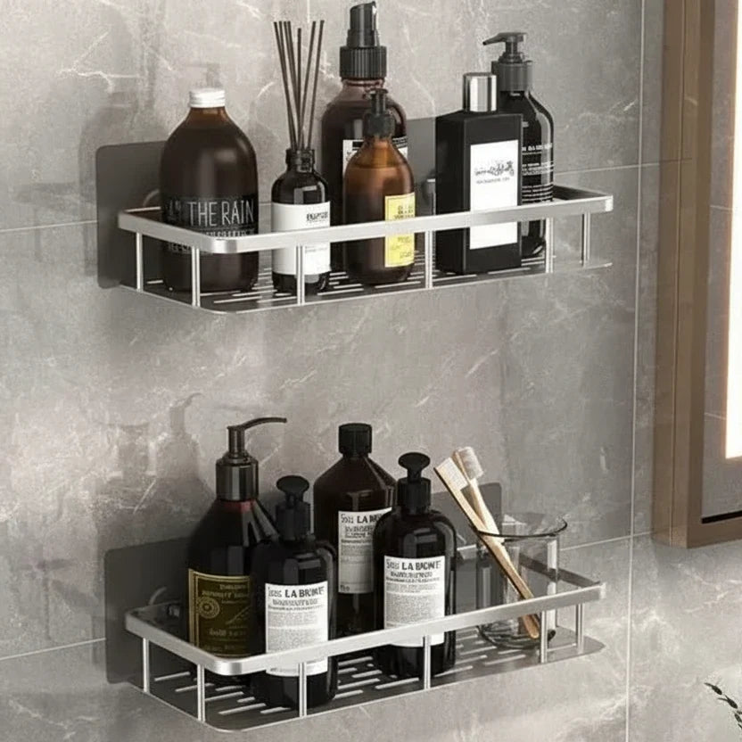Shower Shelf Stainless Steel No-Drill Adhesive Mount