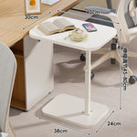 Side Table Adjustable Height Wood-Look Scratch-Resistant Top