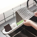 Sink Organizer Plastic Drip Tray Towel Rack