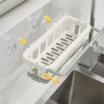 Sink Organizer Rack Wall-Mounted 3 Compartments Space-Saving