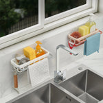 Sink Organizer Rack Wall-Mounted 3 Compartments Space-Saving
