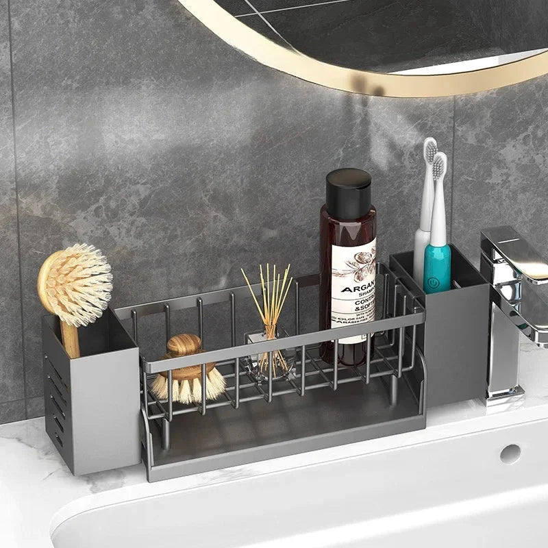 Sink Organizer Shelf Expandable Self-Draining Non-Slip