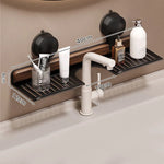 Sink Shelf Walnut & Aluminum No-Drill Suction Mount