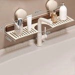 Sink Shelf Walnut & Aluminum No-Drill Suction Mount