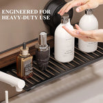 Sink Shelf Walnut & Aluminum No-Drill Suction Mount