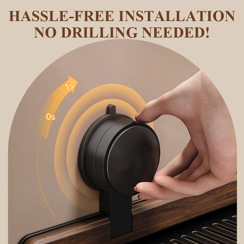 Sink Shelf Walnut & Aluminum No-Drill Suction Mount